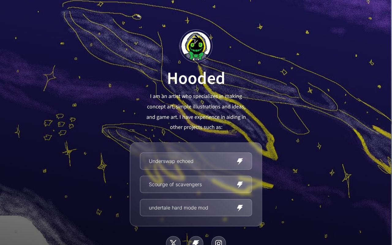 Carrd profile picture for @hooded